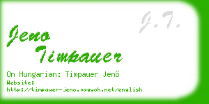 jeno timpauer business card